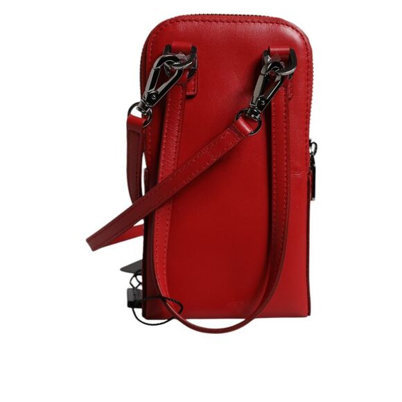 Dolce & Gabbana Red Leather Purse Phone Sling Crossbody Neck Strap Men's Bag - Picture 3 of 5